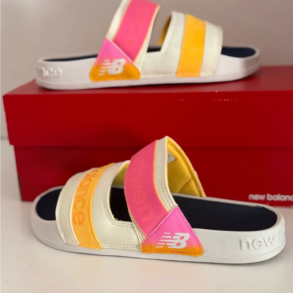New Balance Pink and Yellow Strap Sandals New in Box Women’s 7 Medium